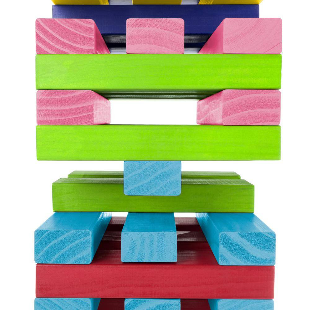 Nontraditional Giant Wooden Rainbow Blocks Tower Stacking Game