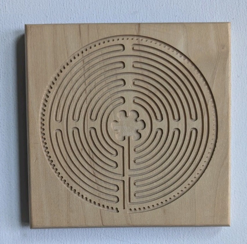 Wooden Finger Labyrinth For Meditation Relaxation 5″ Grace Cathedral iSpiritual