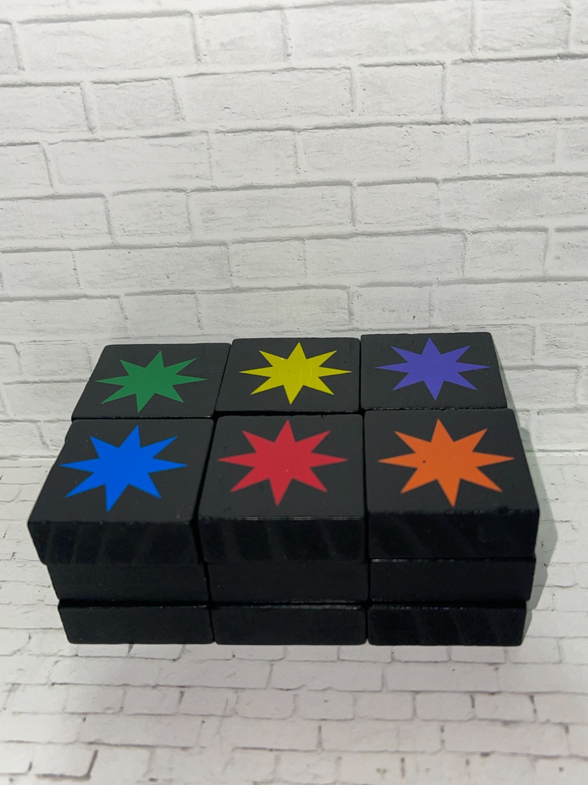 2006 Qwirkle Replacement lot of (3) – EIGHT POINT STAR ORANGE