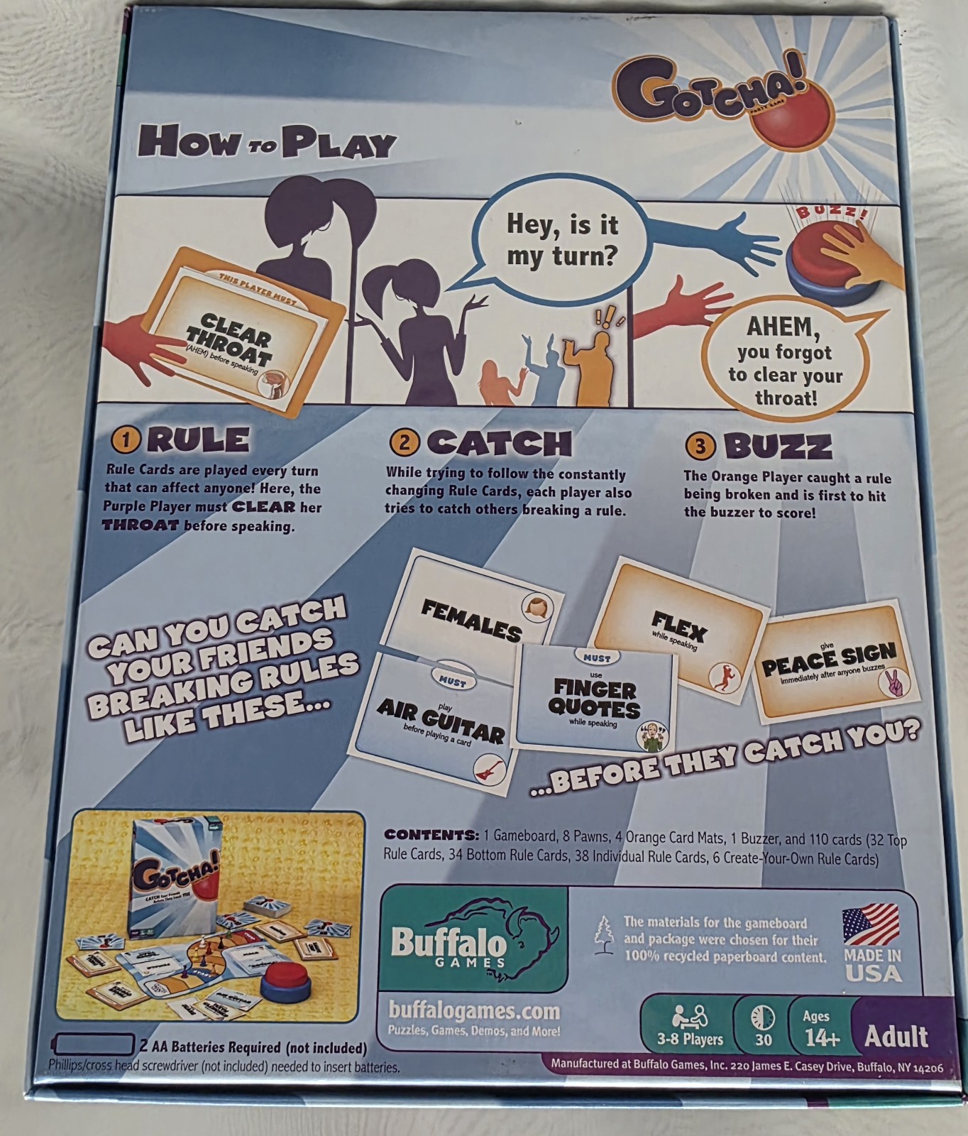 Buffalo Games Gotcha Party Game Adult Ages 14 Years And Above 3 To 8 Players