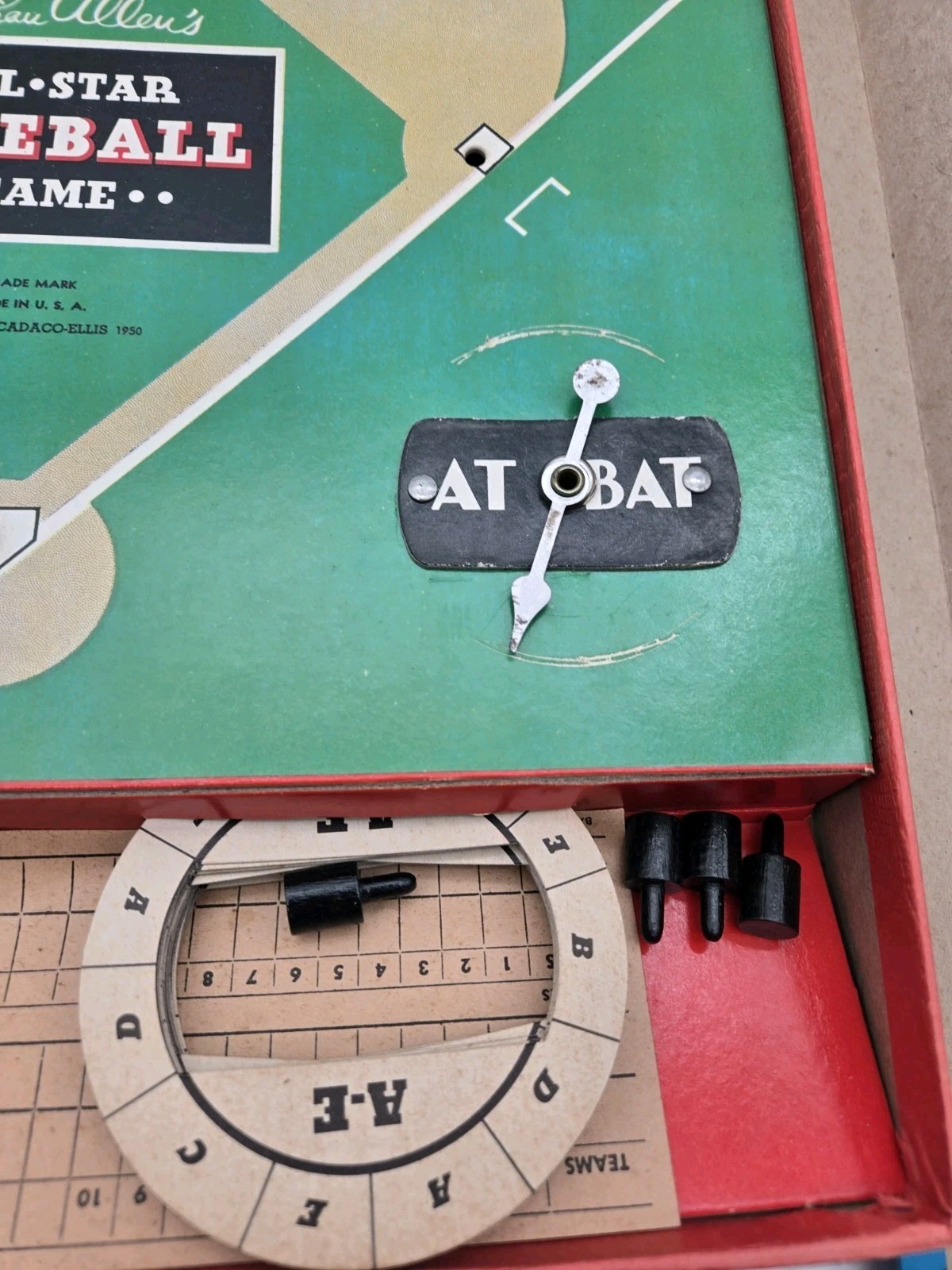 EXCELLENT RARE HTF VINTAGE 1951 ALL STAR BASEBALL TOY BOARD GAME BY CADACO-ELLIS