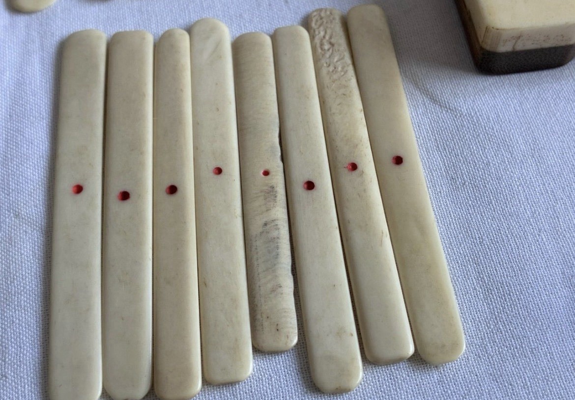 Mahjong Tile retro in wooden case antique rare limited Japan