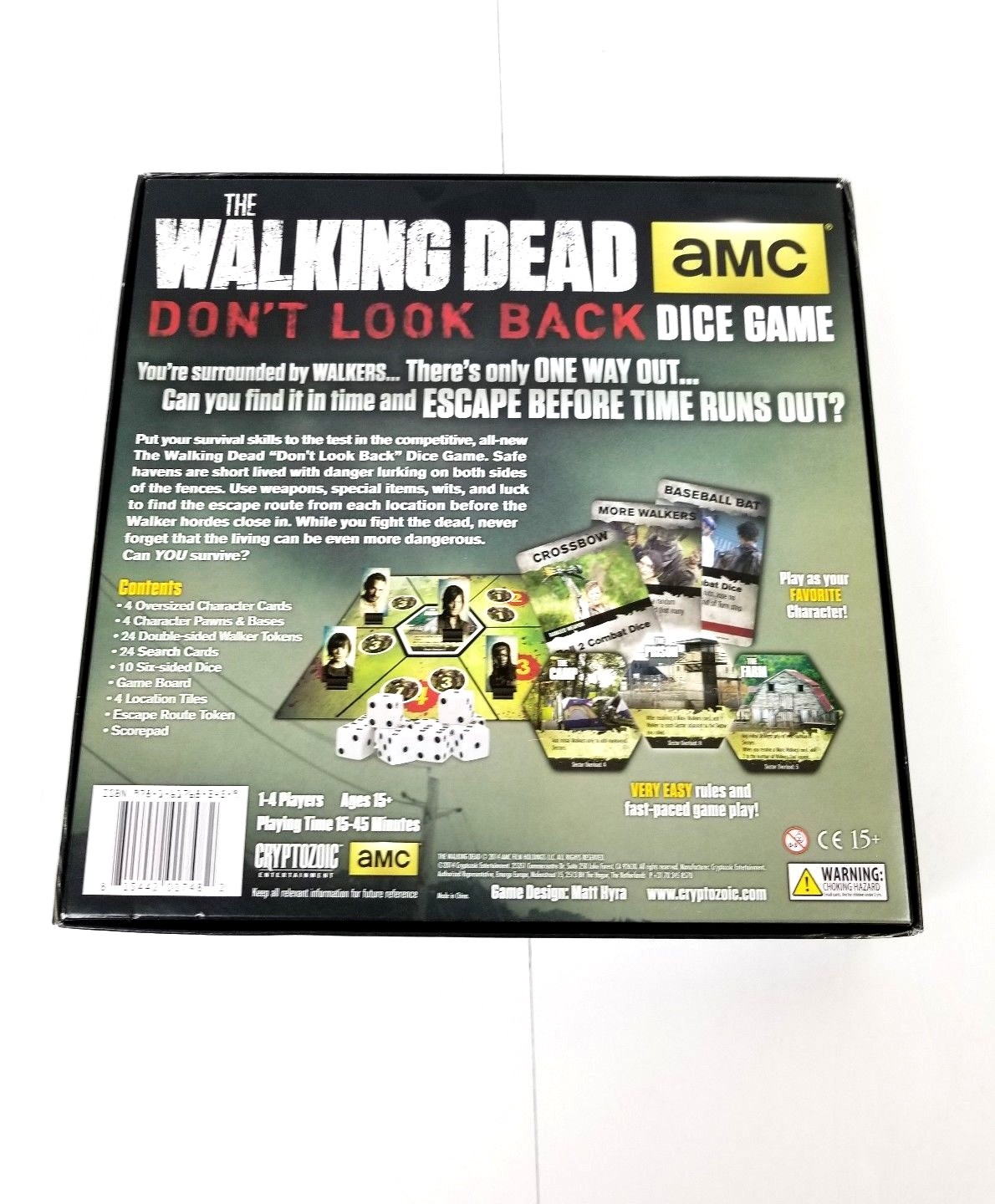 The Walking Dead Don’t Look Back Zombie Dice Board Game Cryptozoic COMPLETE