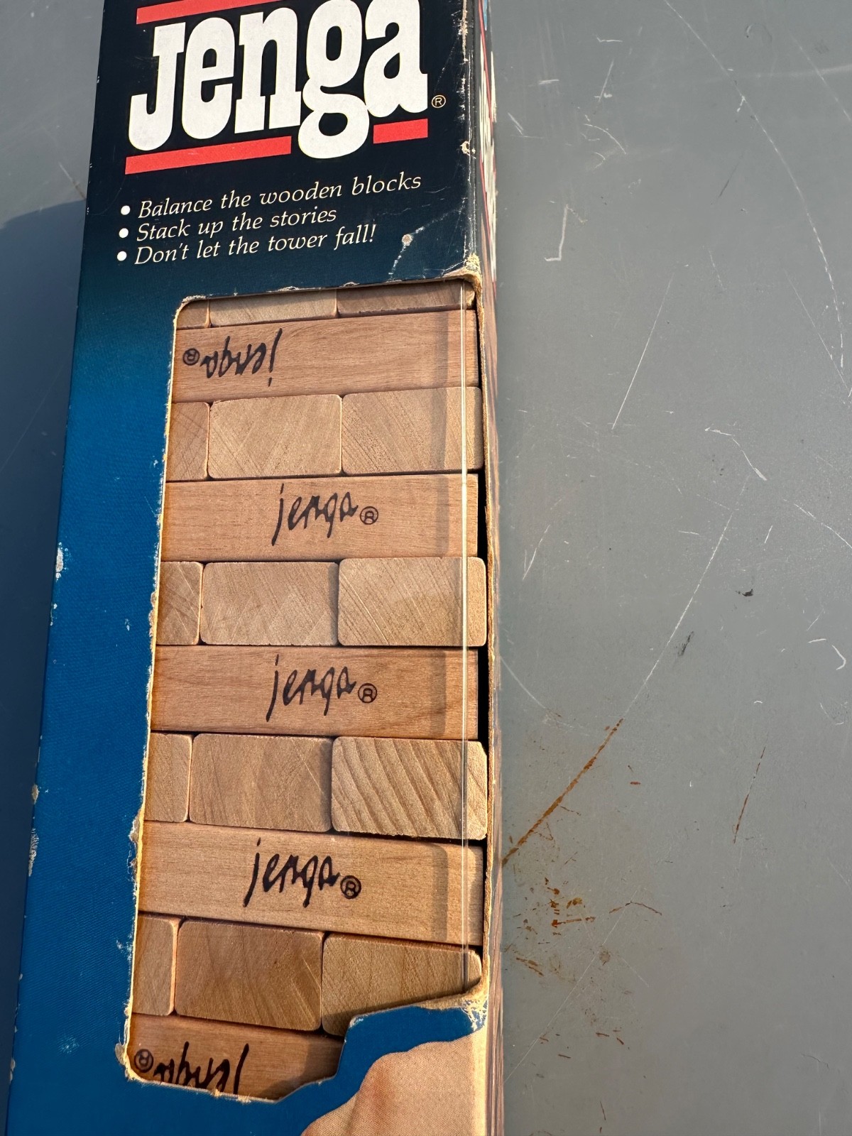 Milton Bradley Jenga Vintage 1986 Classic Wooden Block Game Super Clean Blocks