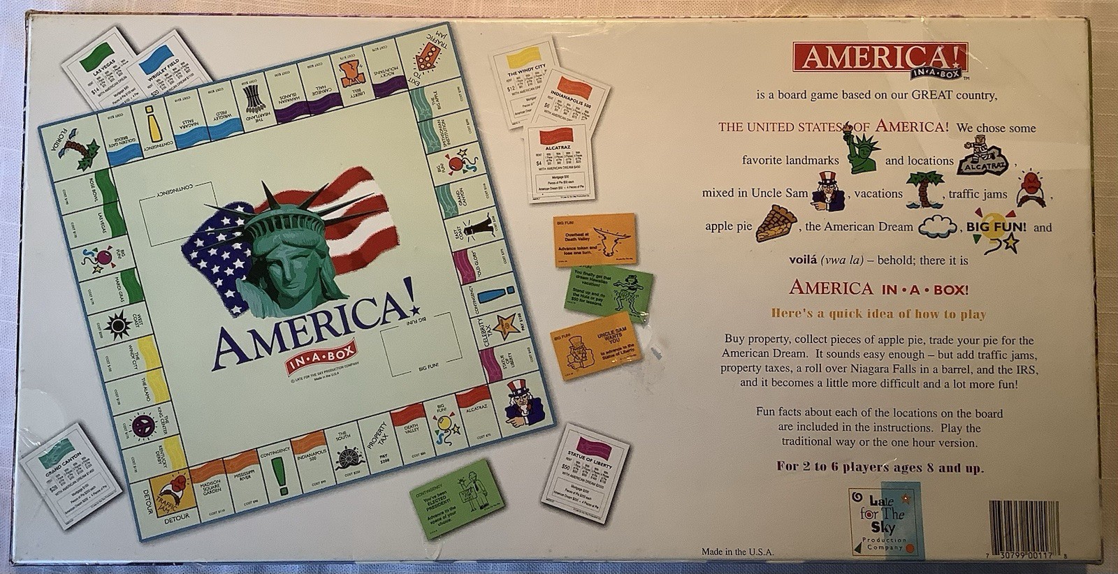 NIB Vintage ‘America In A Box’ Board Game by Late for The Sky *Factory Sealed!