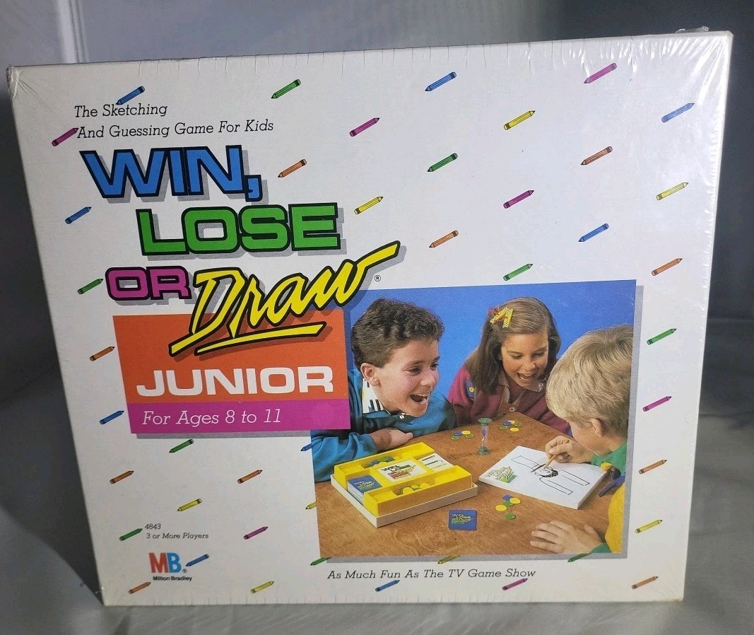 Milton Bradley Win, Lose Or Draw Junior Family Board Game Brand New Sealed