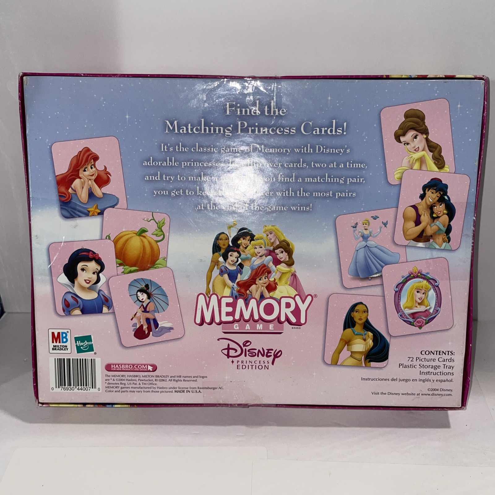 K84 Memory Kids Game DISNEY PRINCESS EDITION 2004 Milton Bradley Complete