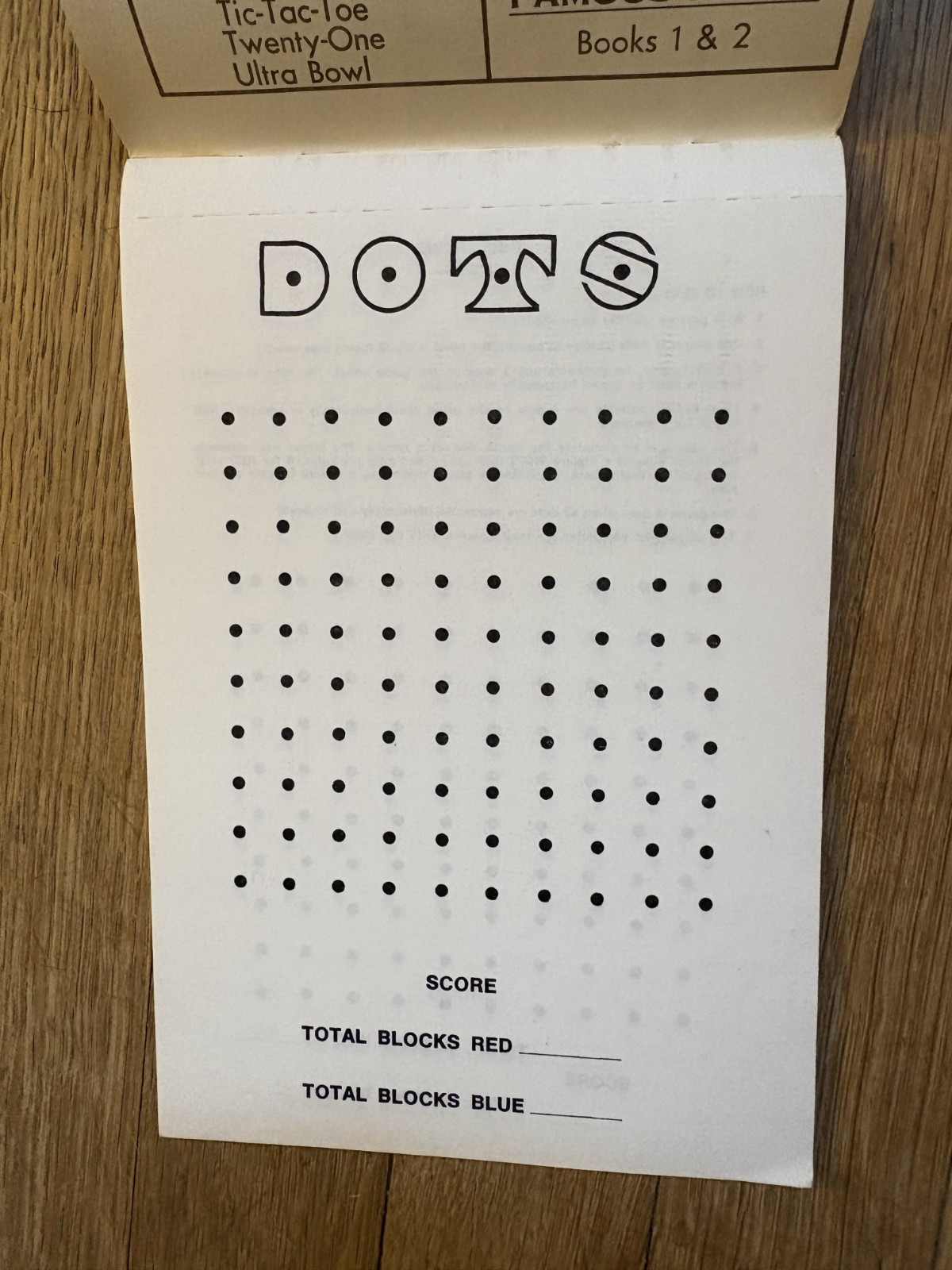 Lee Pencil Games 1975 for 2 Players Age 8 to adult Baseball, Dots, Hidden Word
