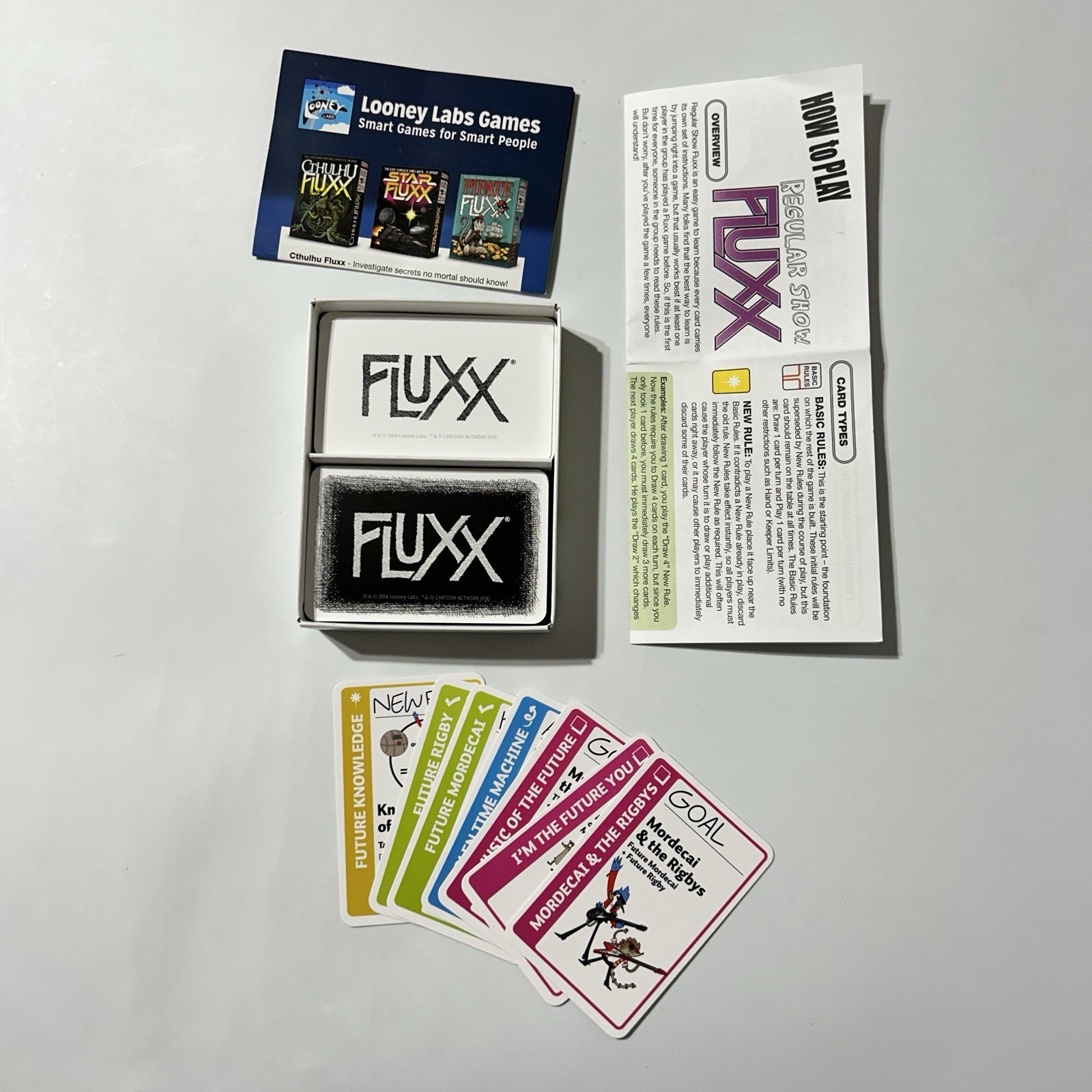 Regular Show Fluxx Card Game Cartoon Network Looney Labs Complete w/ Expansion