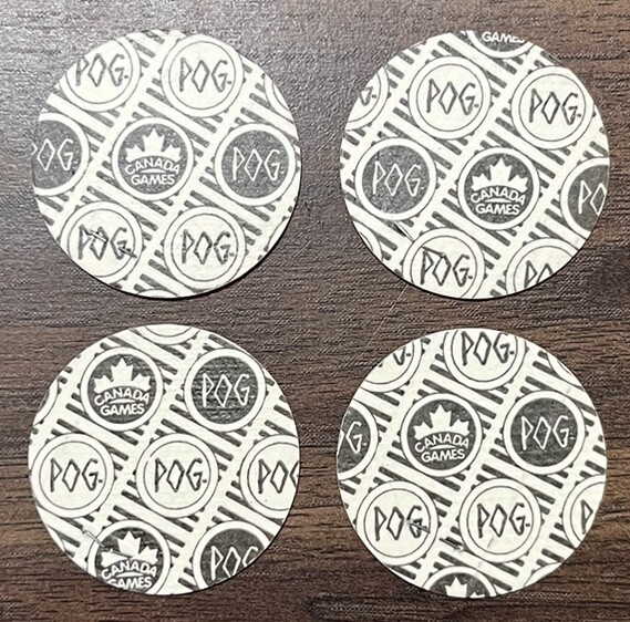 Lot of 4 Vintage Official World Pog Federation Milk Caps Pogs Tazos!