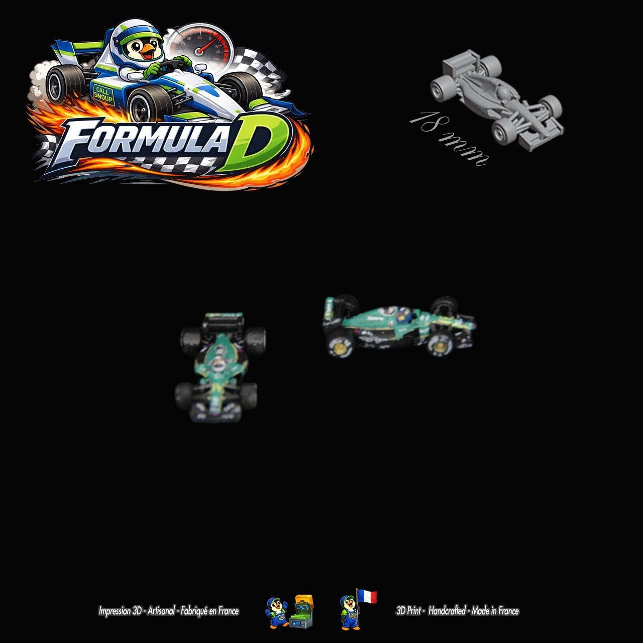10 miniatures de Formule 1 – Formula D / Formule Dé (F1 18mm unpainted)