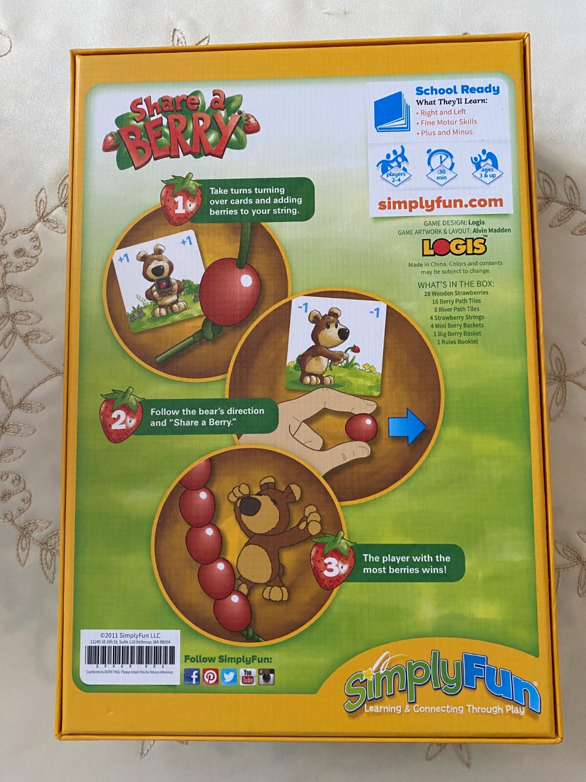 SIMPLY FUN “SHARE A BERRY” GAME CHILD DEVELOPMENT FINE MOTOR SKILLS PLUS & MINUS