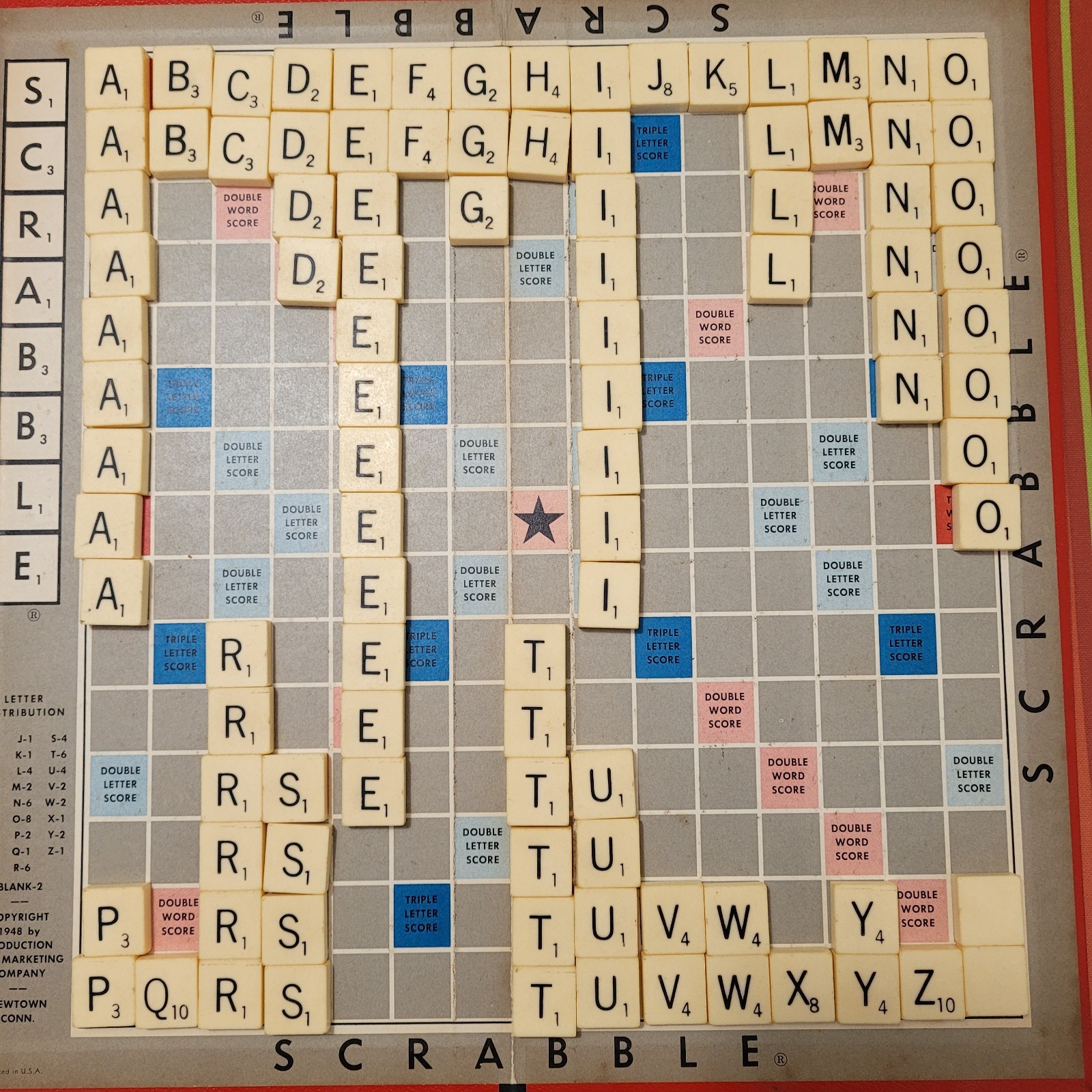 First Deluxe Scrabble 1953. Originally Produced for Macys By James Brunot RARE!!