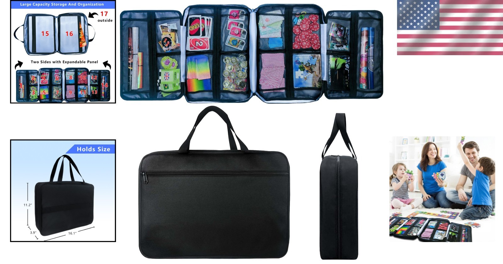 Board Game Storage Bag – Spacious & Secure Organizer//