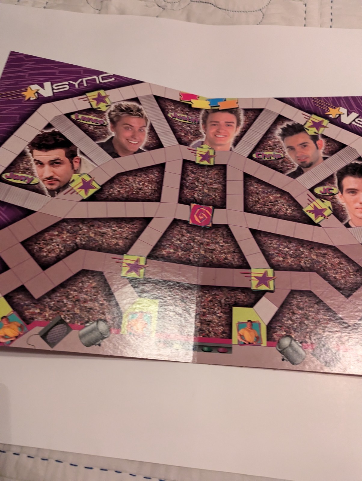 NSYNC Backstage Pass Board Game Patch Games 2000 BOARD ONLY – See Video
