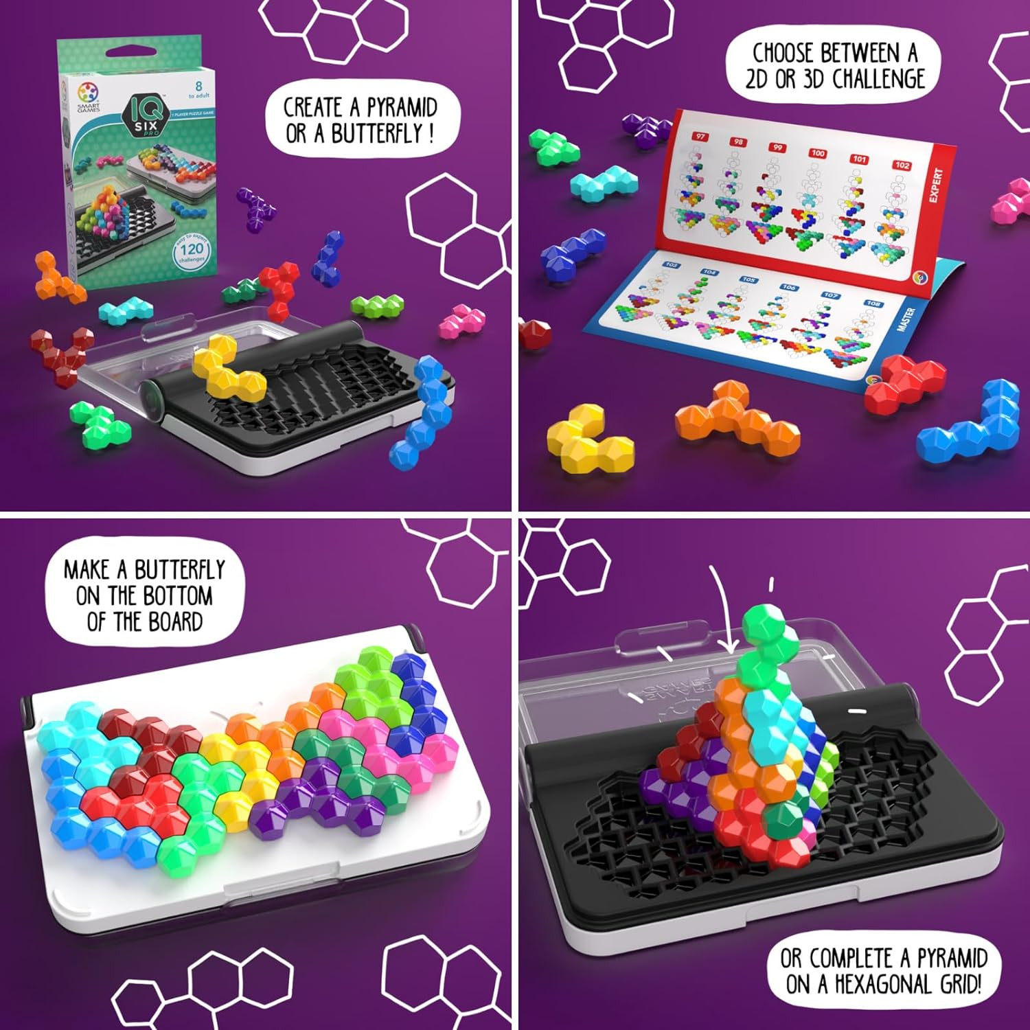 Smartgames IQ Six Pro Travel Game for Kids and Adults, a Skill-Building Brain Ga