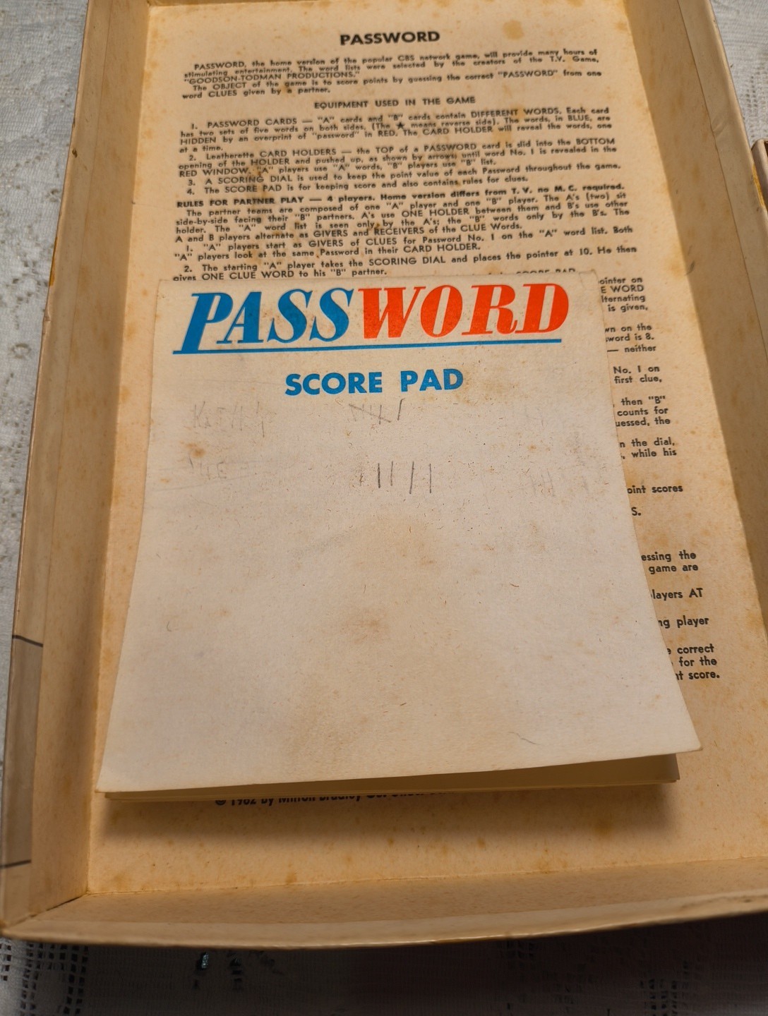 Password Board Game Milton Bradley #4260 Vintage TV Show Game 1962