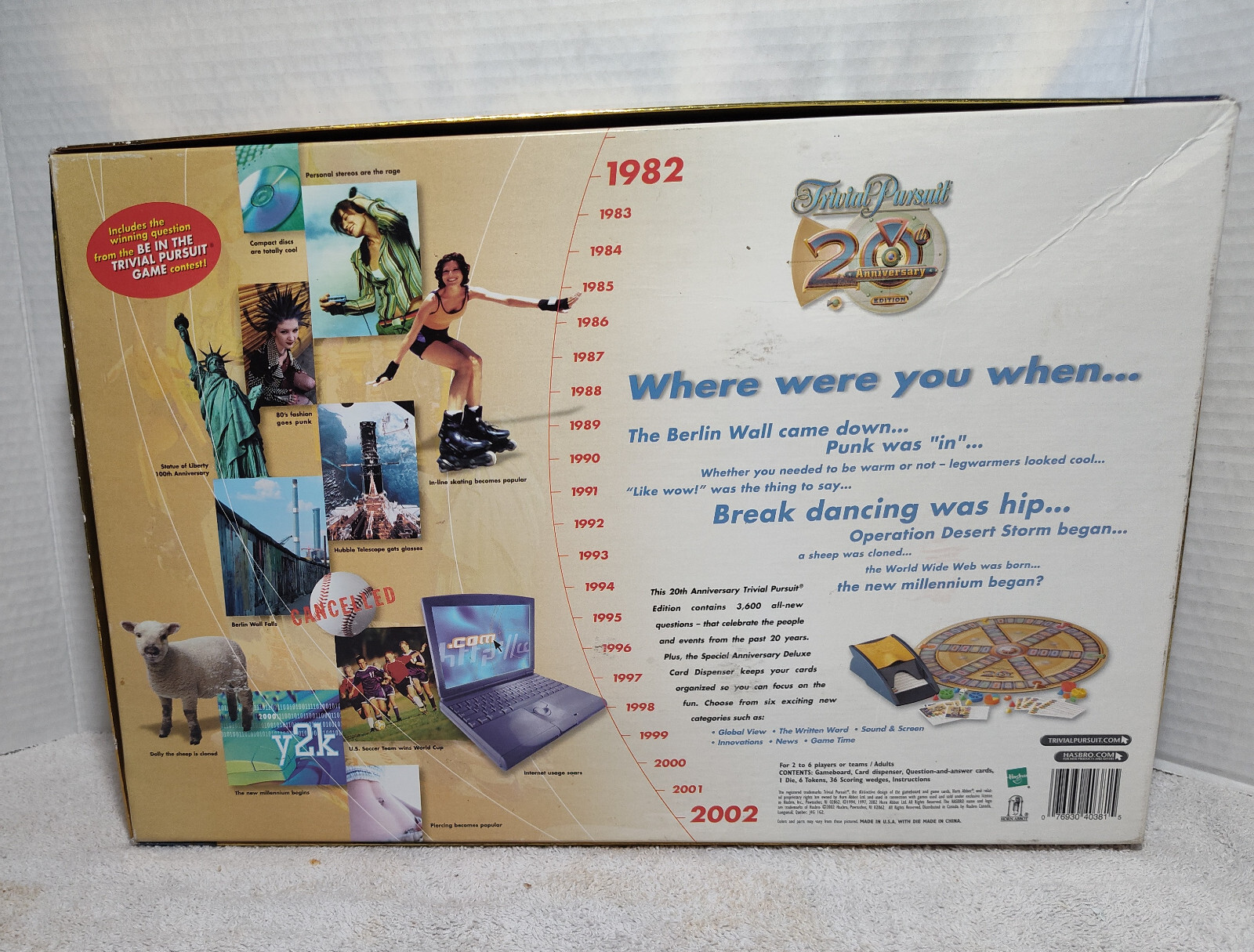Trivial Pursuit 20th Anniversary Edition 2002 Hasbro Board Game – Complete