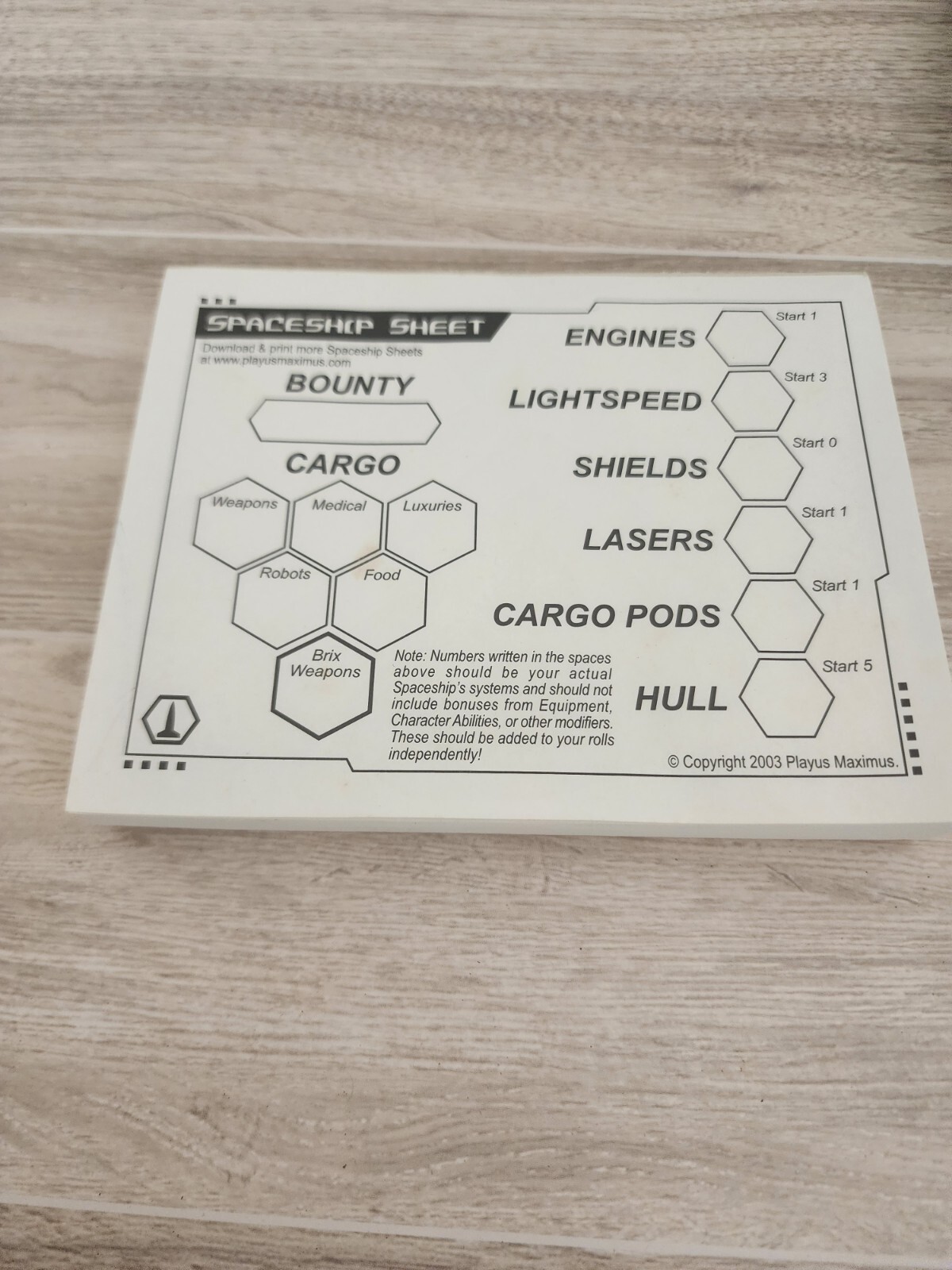 Smugglers of the Galaxy Boardgame Miscellaneous Game Pieces Playus Maximus