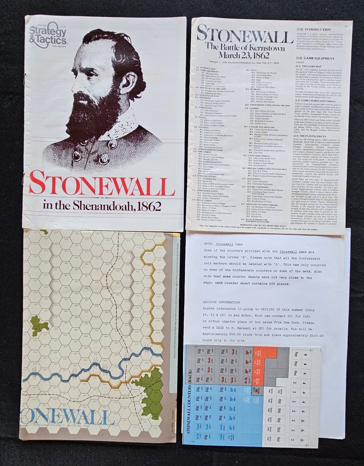 VTG SPI Strategy & Tactics #67 Stonewall Battle in Kernstown 1862 UNPUNCHED 1978
