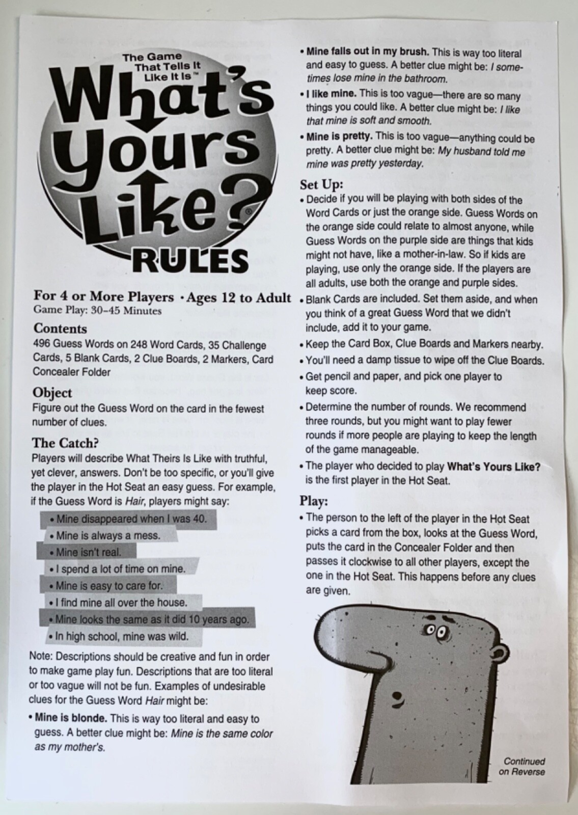 Guessing Game “What’s Yours Like?” Fun Group Party Night Game by Patch Complete