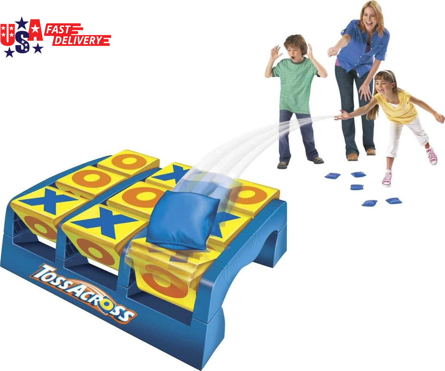 Mattel Games Toss across Game, Beanbag Tic Tac Toe for 2 to 4 Players Ages 5 Yea