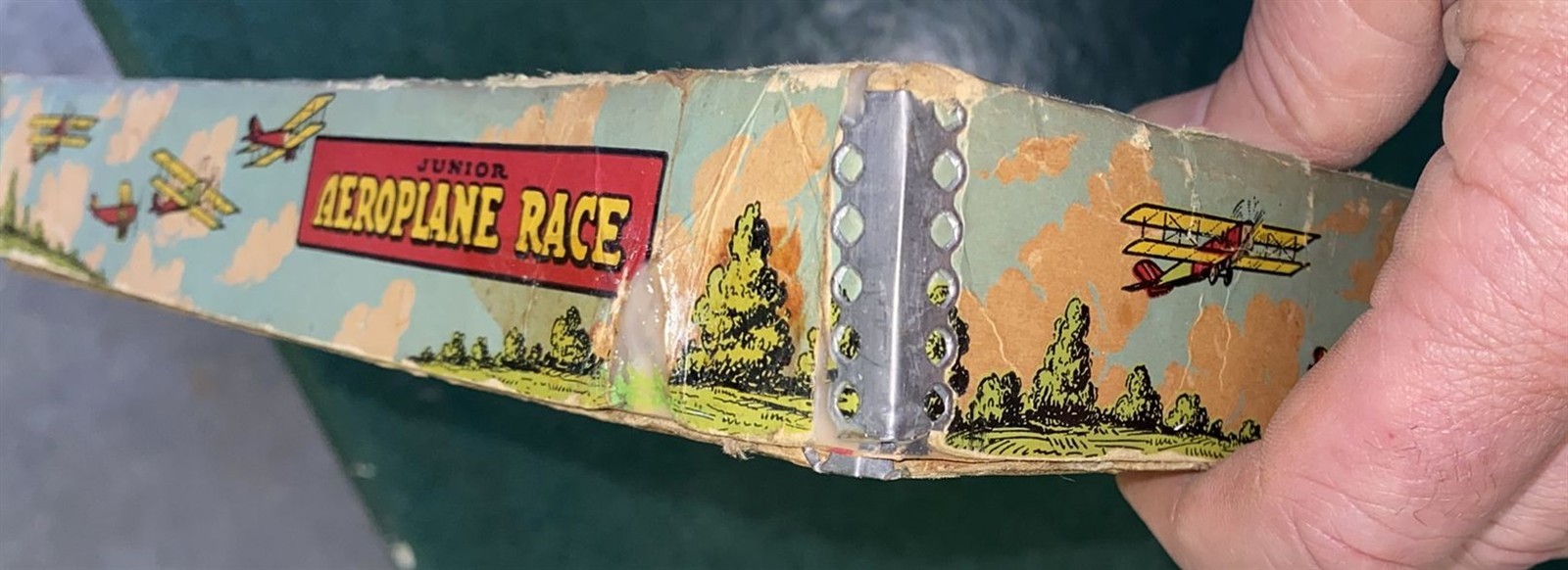 Antique Wolverine Round the World fliers metal lithographed board game in box!