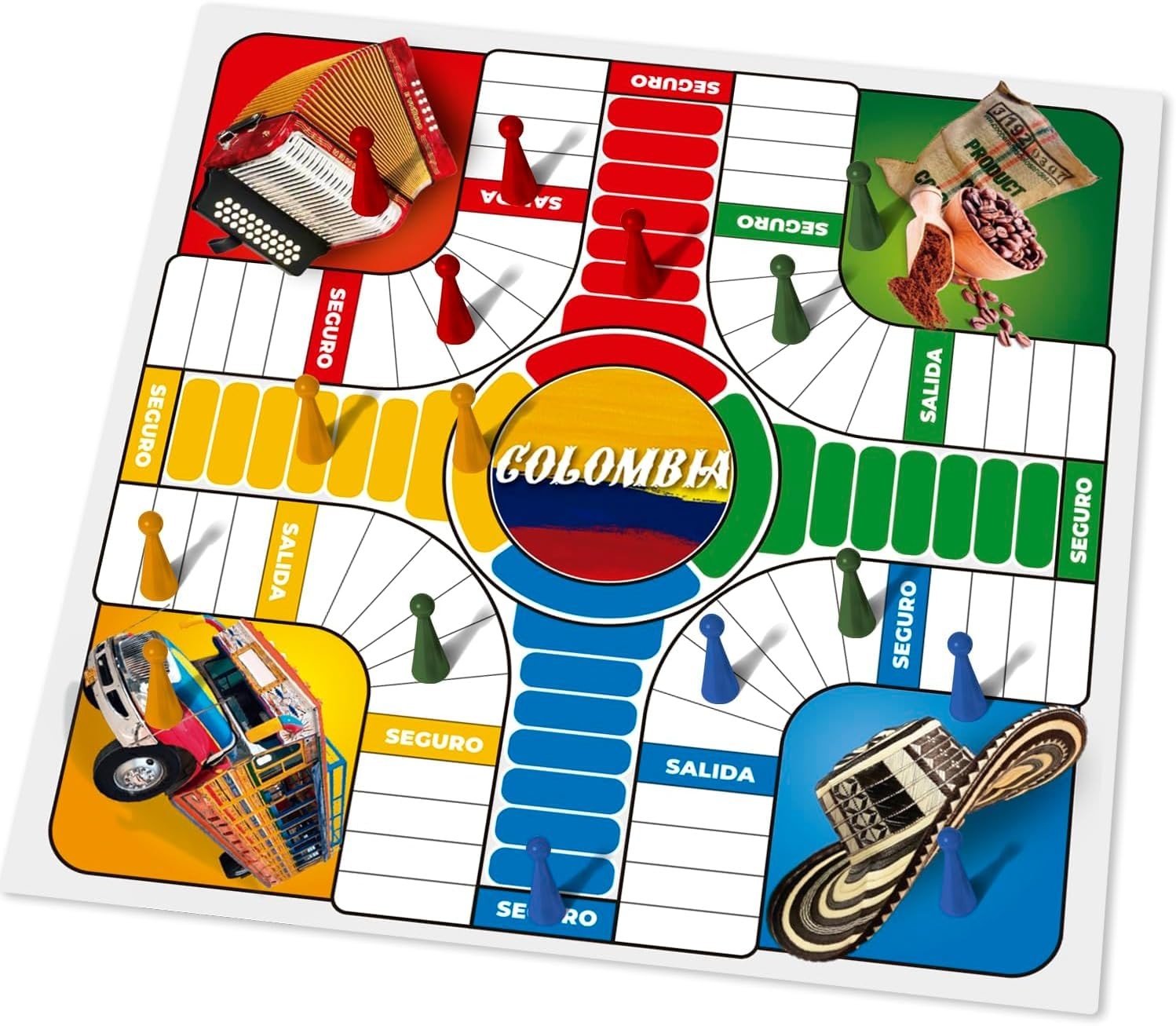 PARQUES Colombiano para 2 a 4 Jugadores Colombian Parques Board Game, Parchee…