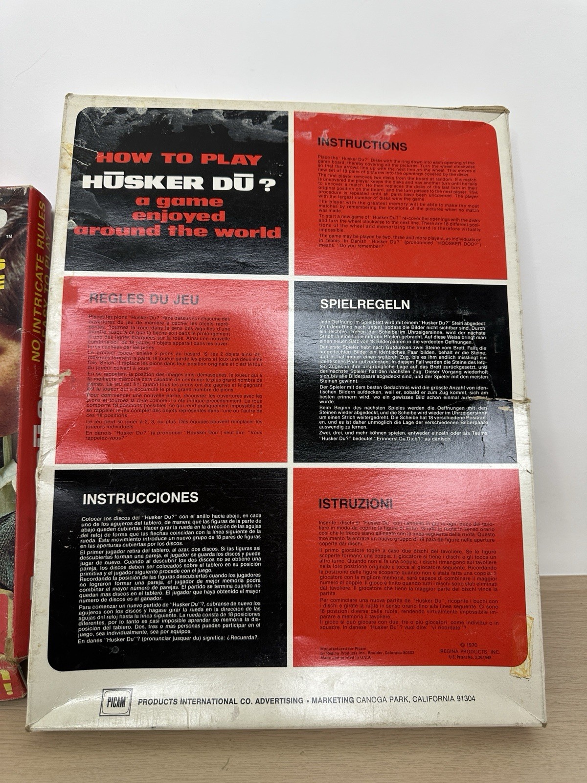 Vintage 1970 Husker Du? Memory Game – Regina Products Board Game w/ 35 Tokens