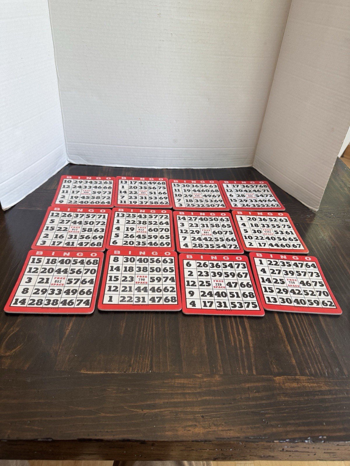 Vintage 12 Cardboard/Heavy Stock Bingo Cards St Bernard Parish