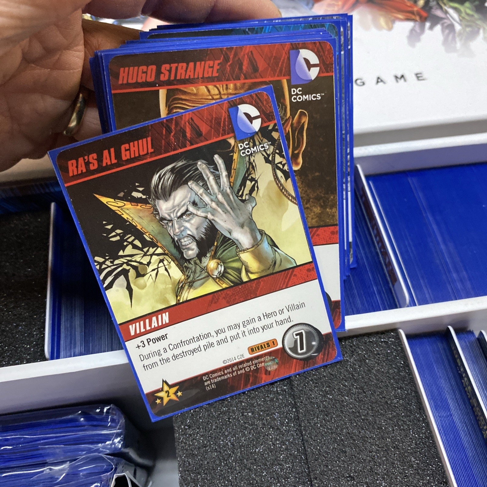 dc deck building game Card Lot With Box Loaded