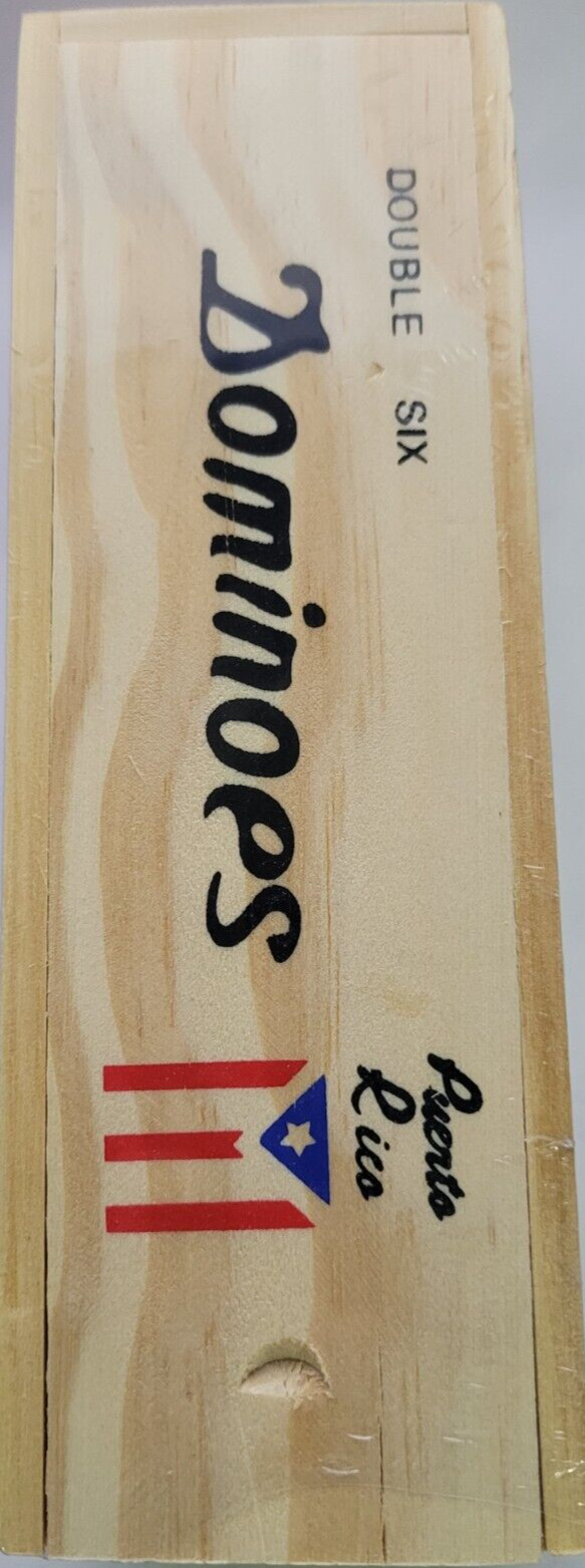 Double Six Puerto Rico Dominoes Game in Set of 28 Wooden Box Size 2″X3/4″X1/4″