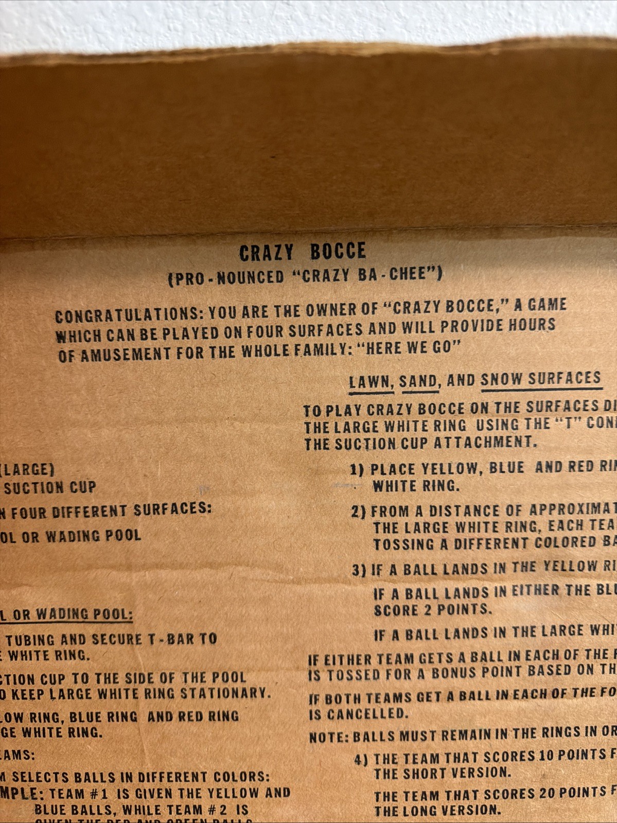Vintage CRAZY BOCCE Rare 1986 Complete Game Original Box USA HTF All Ages