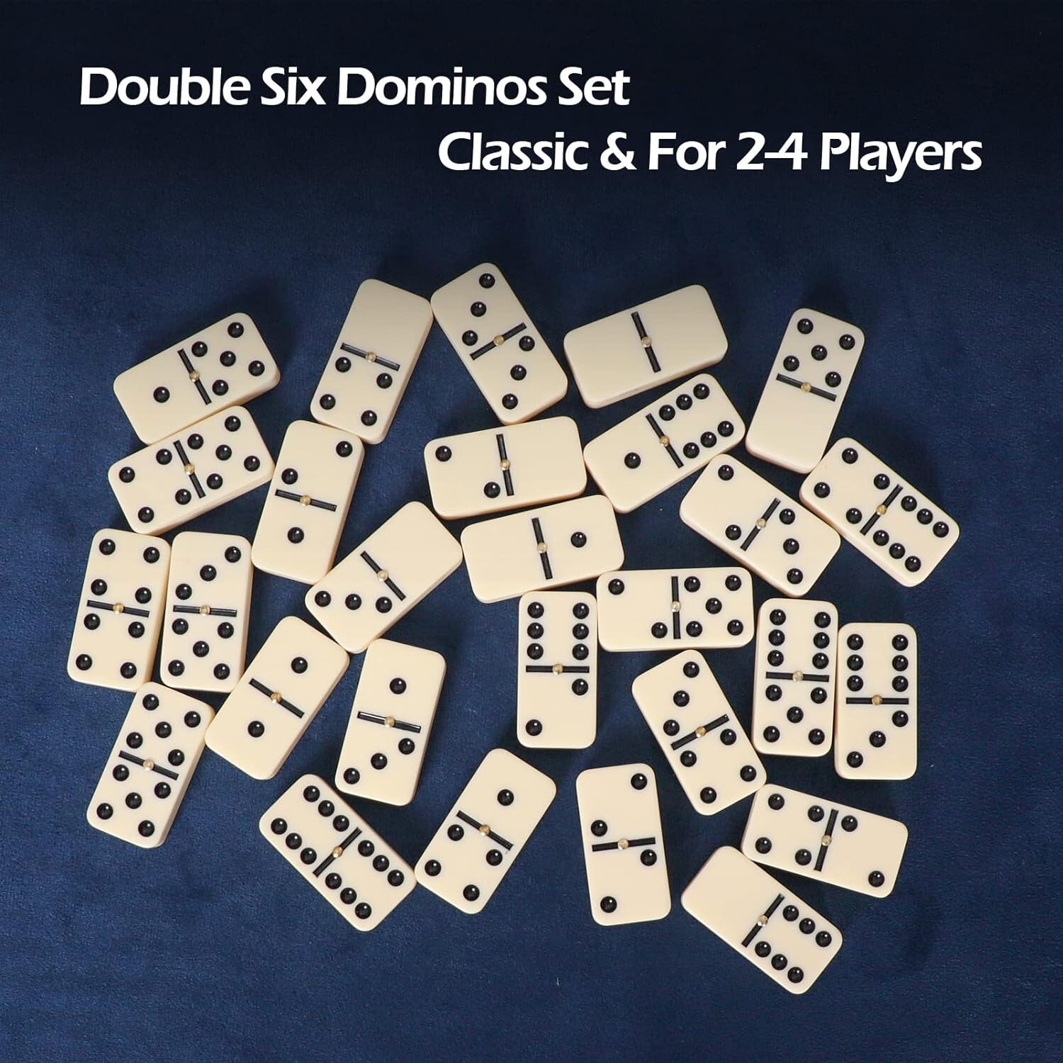 Dominoes Set for Adults Large Size Tile 2.17 Inch 28 Pieces Double Six Dominos