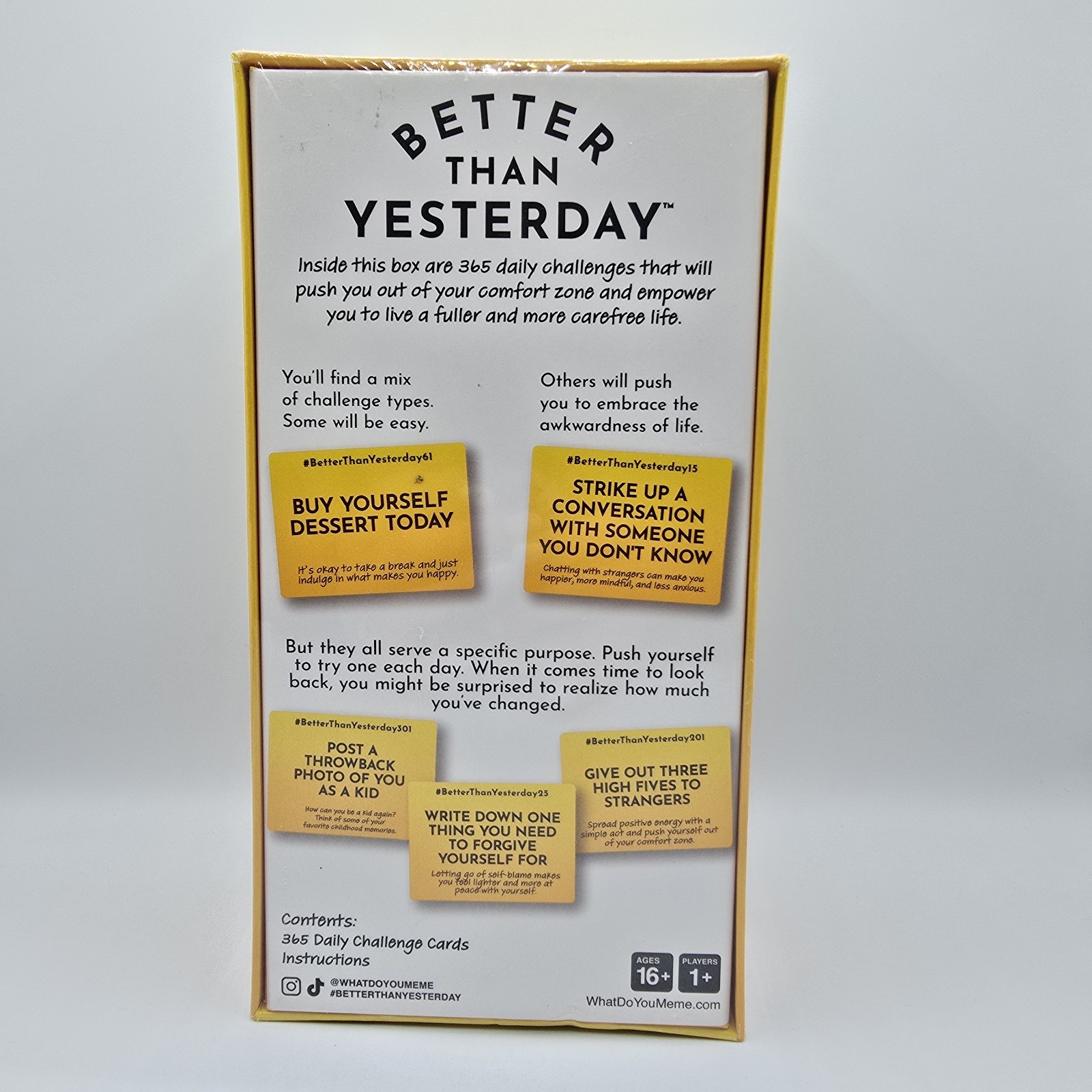 Better Than Yesterday Card Game Of 365 Daily Challenges 1+Players Ages 16+