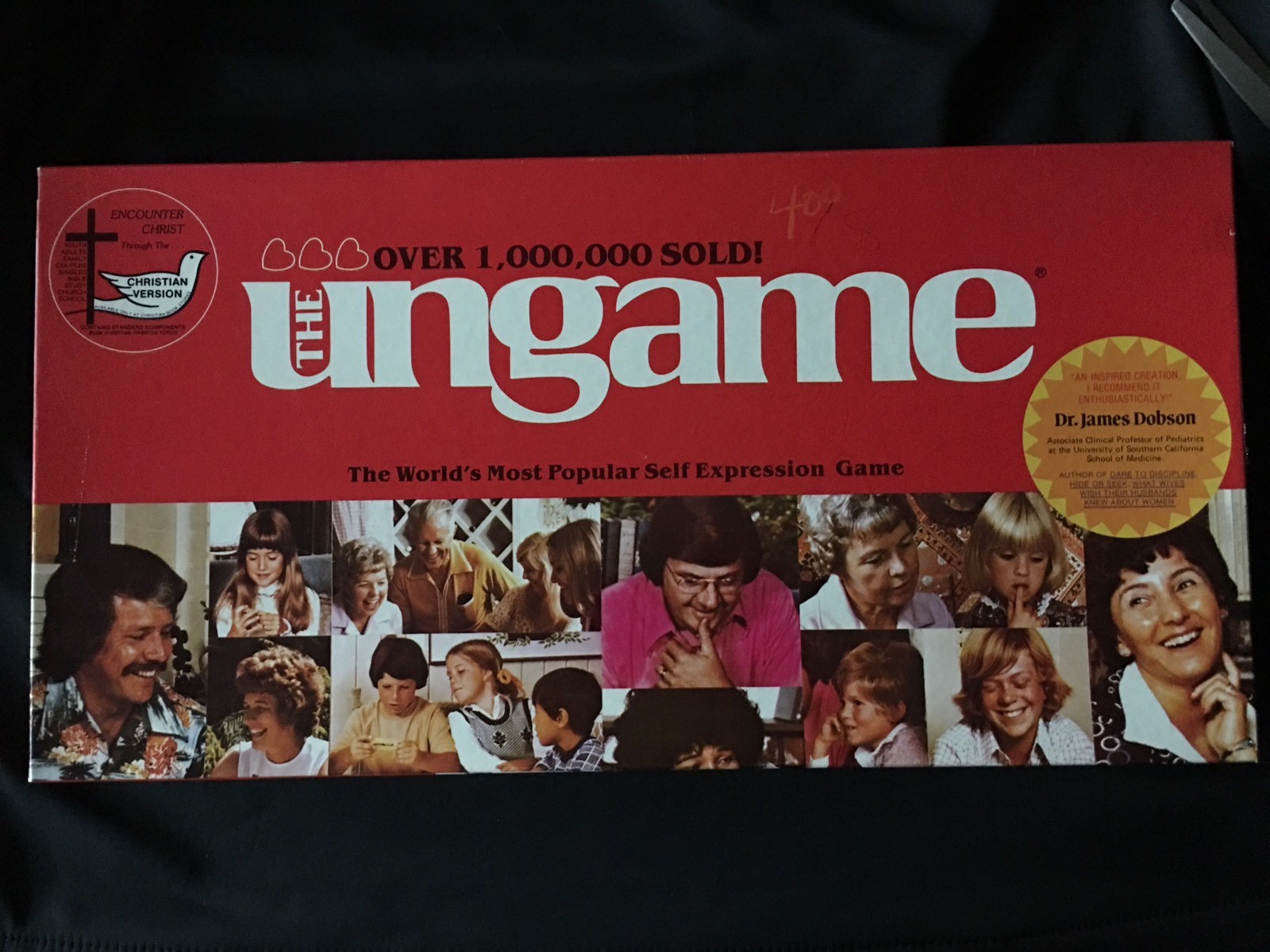 THE UNGAME CHRISTIAN BOARD GAME 1985 DR. JAMES DOBSON SELF EXPRESSION COMPLETE
