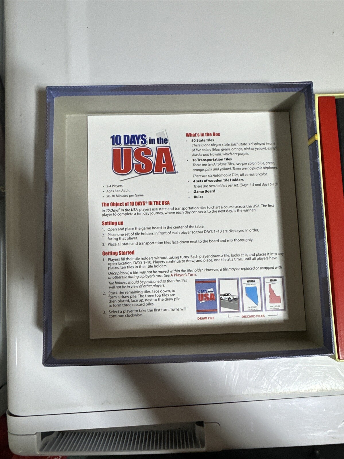 Vintage 10 Days In The USA (1st Ed) “Out Of The Box” Board Game Complete