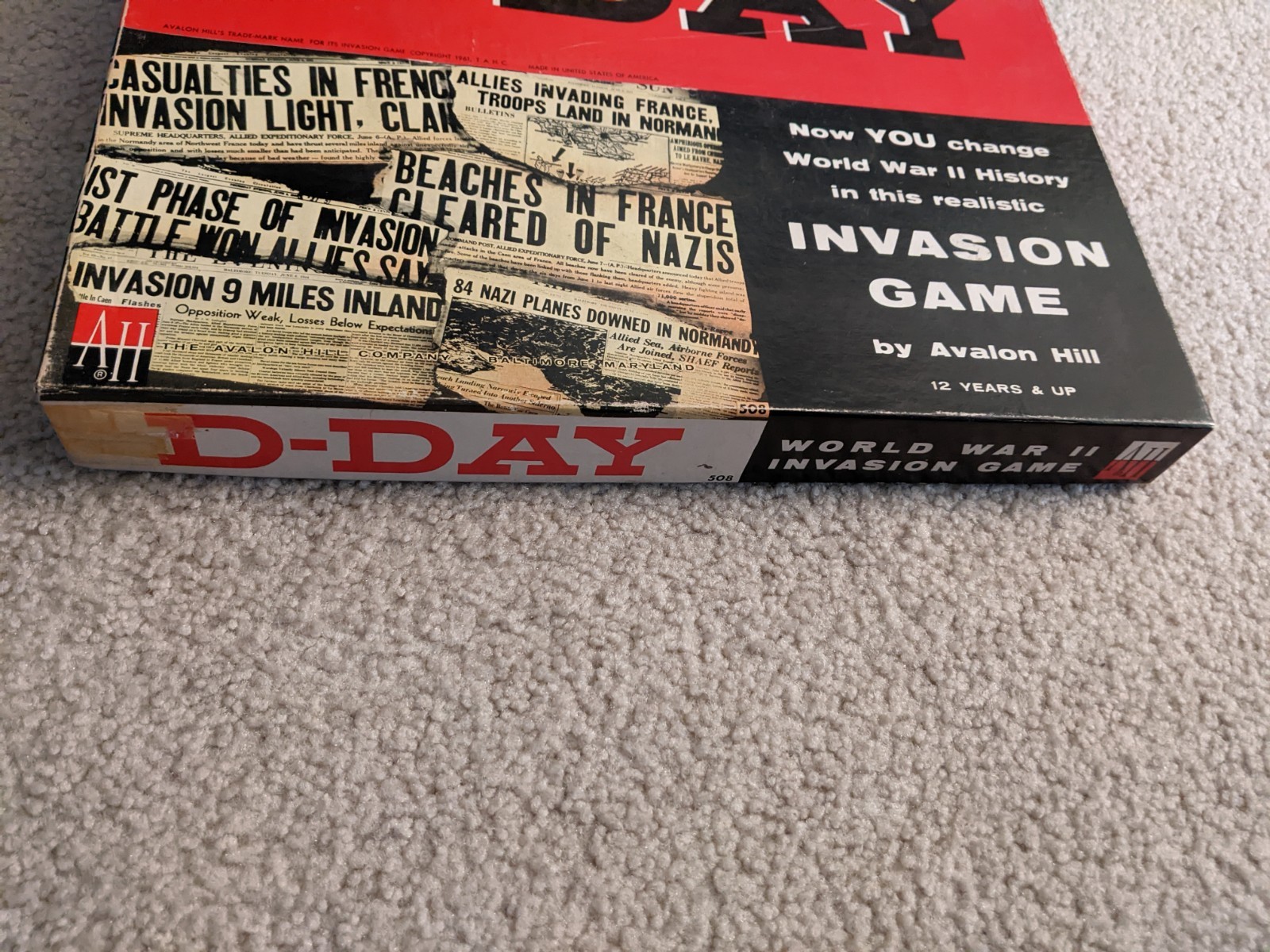 D-Day: World War II Invasion Board Wargame By Avalon Hill. Scorecards Unmarked.