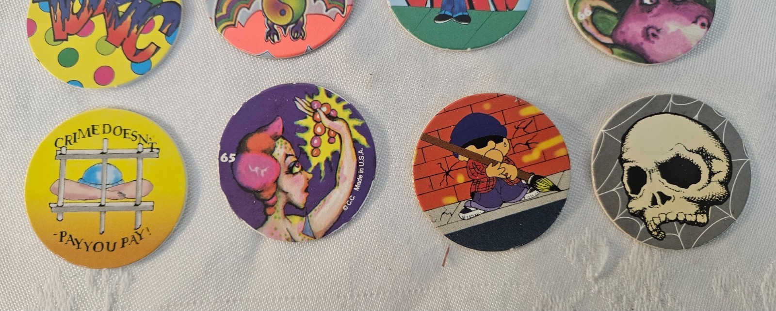 1990s Lot of 12 Misc. Pogs Slammer Whammers Milk Caps Lot #30