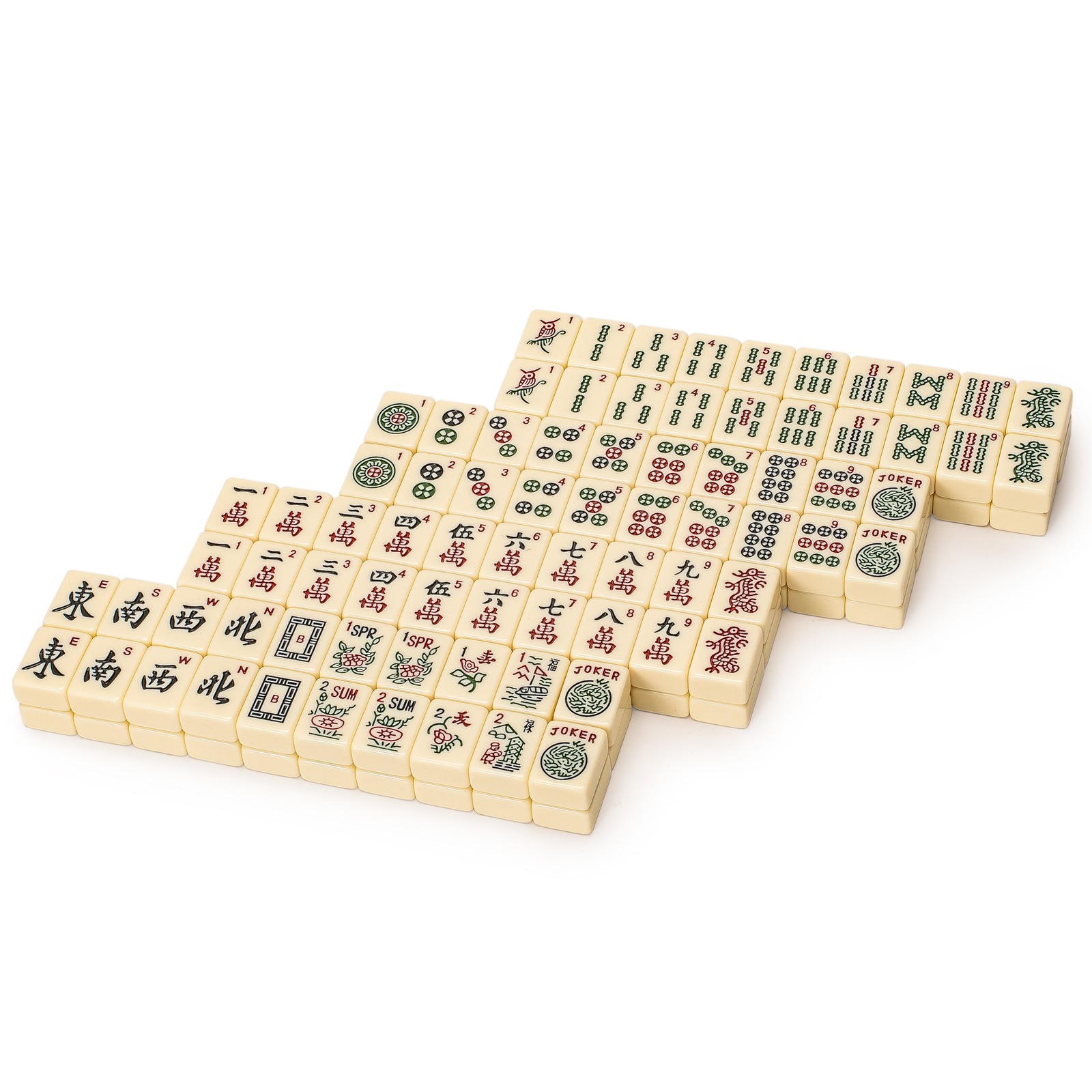 Set of 166 American Mahjong Tiles, “Ivory Stripes” (Tiles Only Set)
