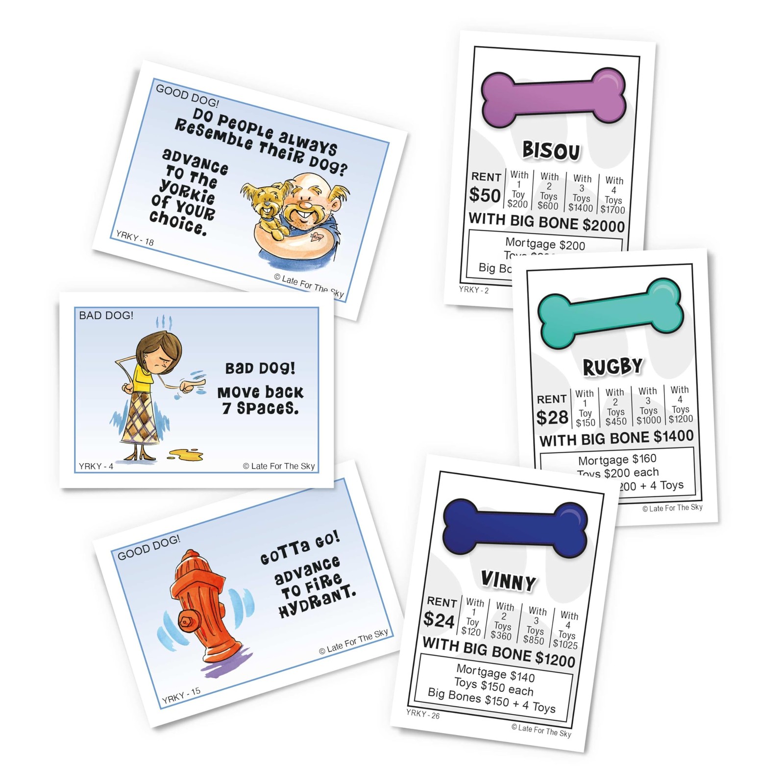 Late For The Sky Yorkie-Opoly Dog Board Game For Yorkshire Terrier Lovers