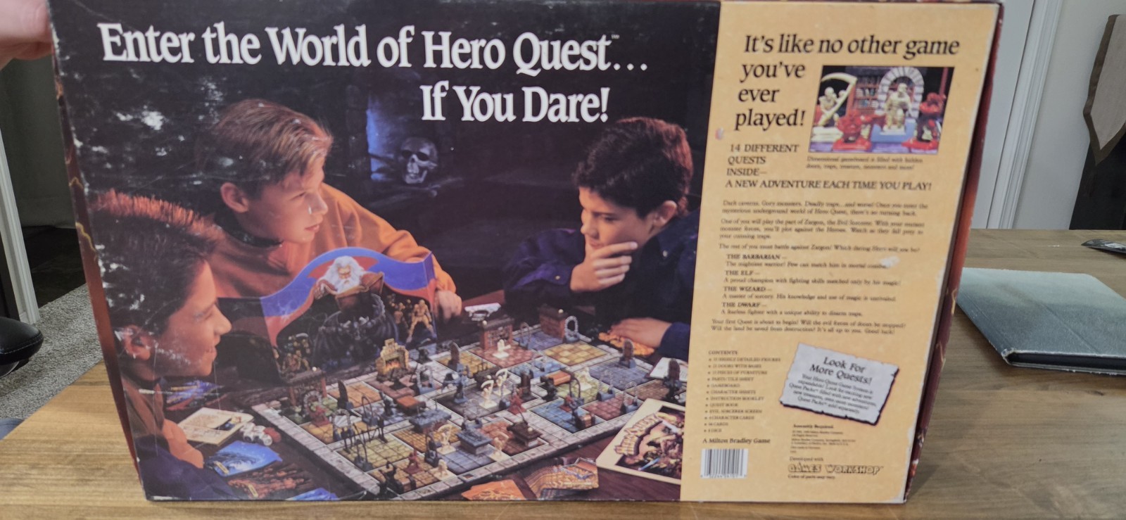 Vintage 1990 Hero Quest Board Game System Milton Bradley 100% COMPLETE