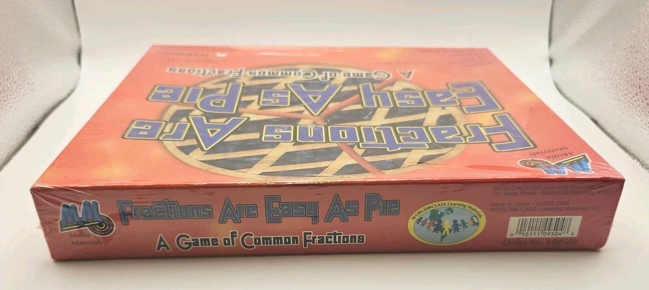 Media Materials Fractions Are Easy As Pie Educational Board Game Puzzle NEW 2003