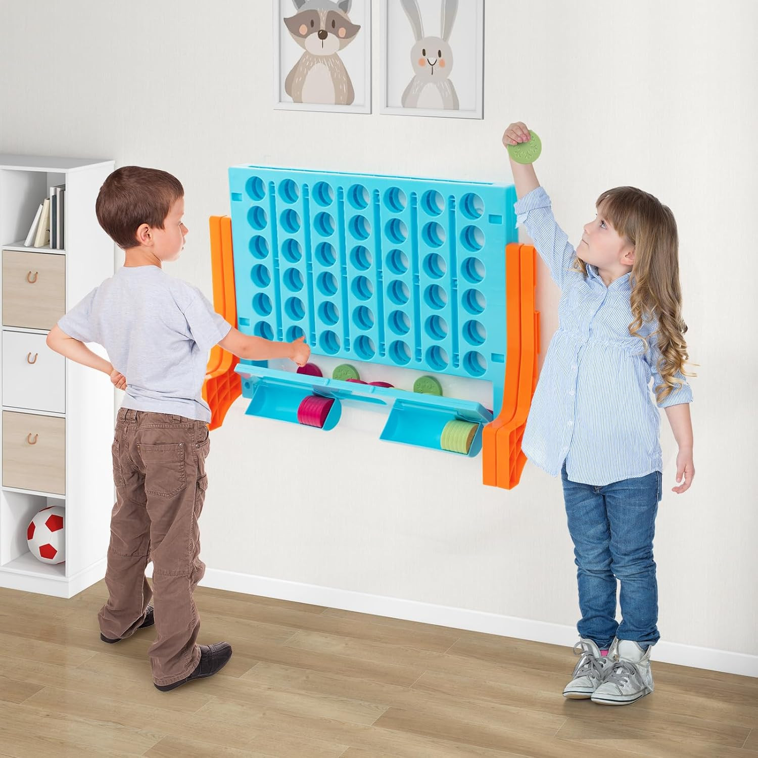 Giant 4-In-A-Row, Wall Mounted & Tabletop Four Connect Game, Indoor Outdoor Boar