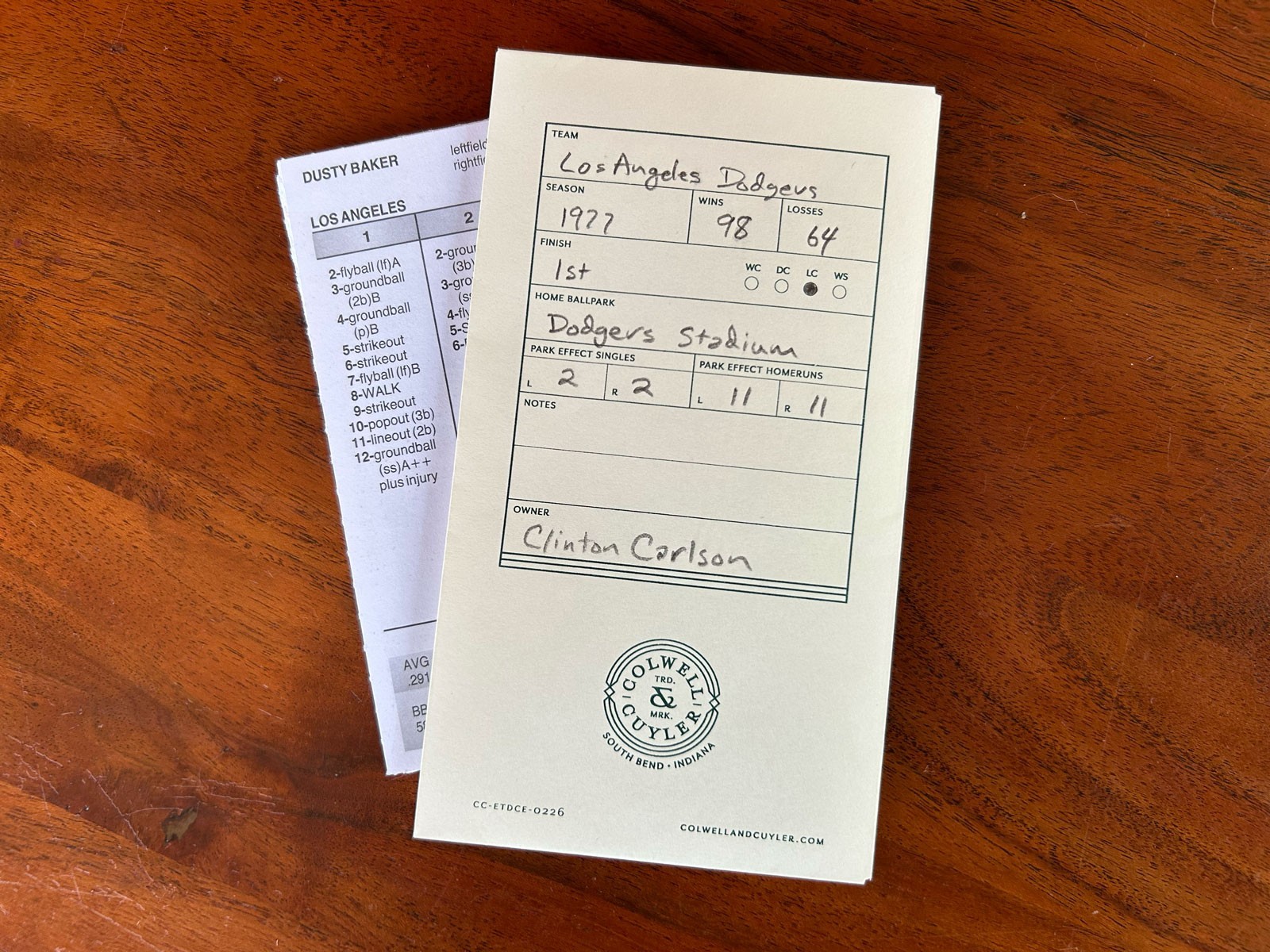 Colwell & Cuyler Strat-O-Matic SOM Baseball Envelopes w/Roster – 50 Envelopes