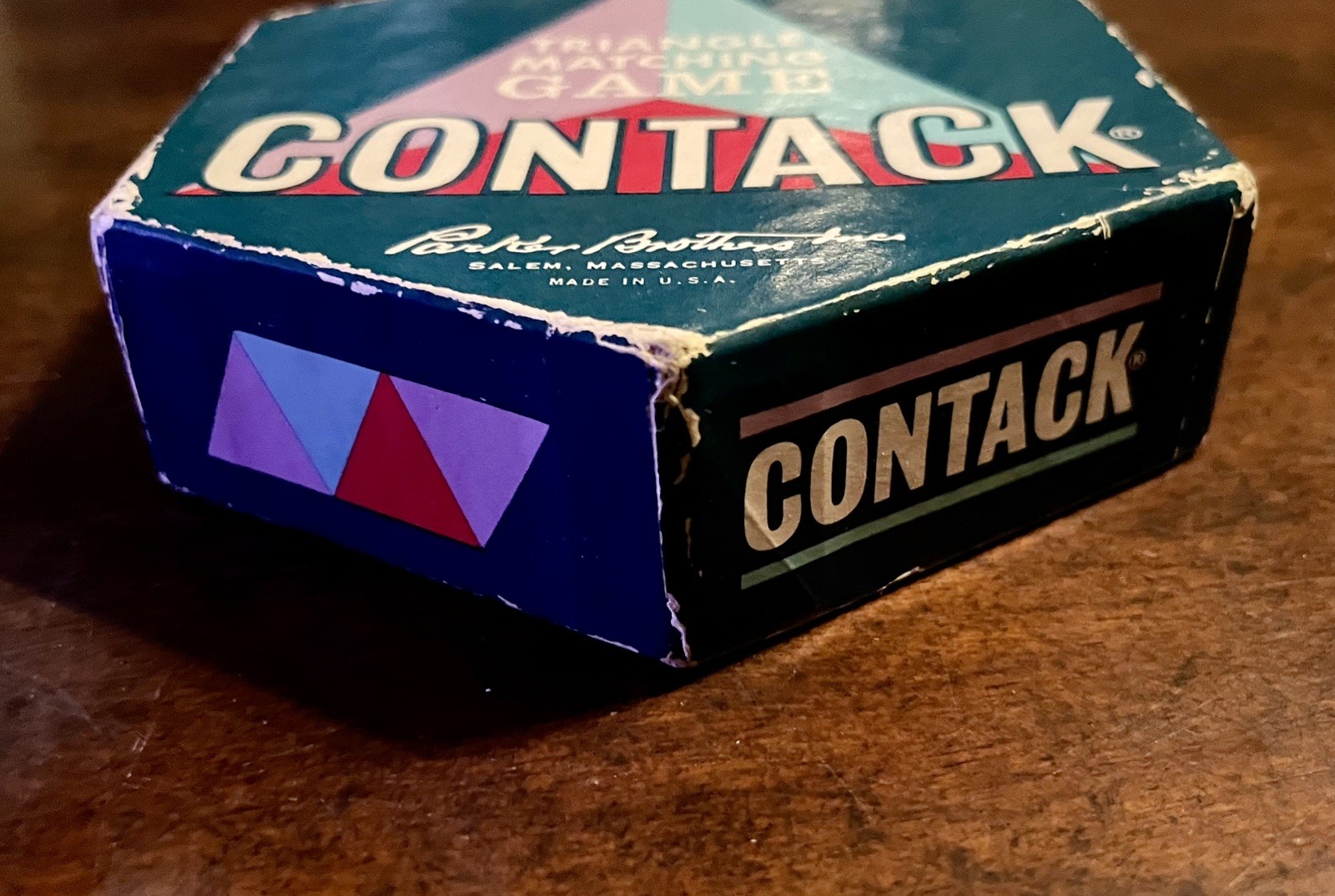Vintage 1962 Parker Brothers Triangle Tiles Matching Game “Contack”