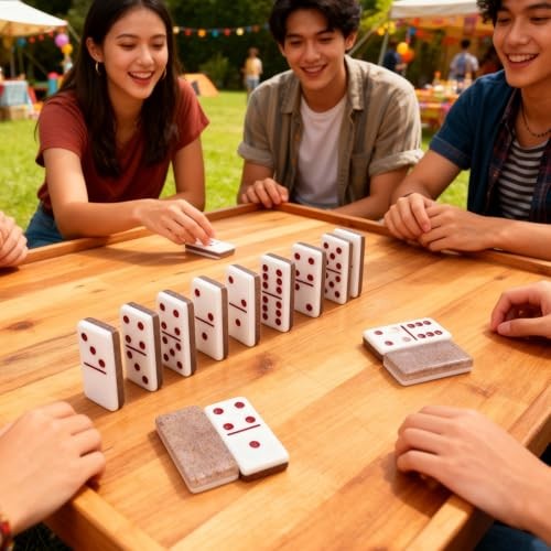 Transparent Colored Dominoes Set for Adults – Classic Double 6 Dominoes Gary