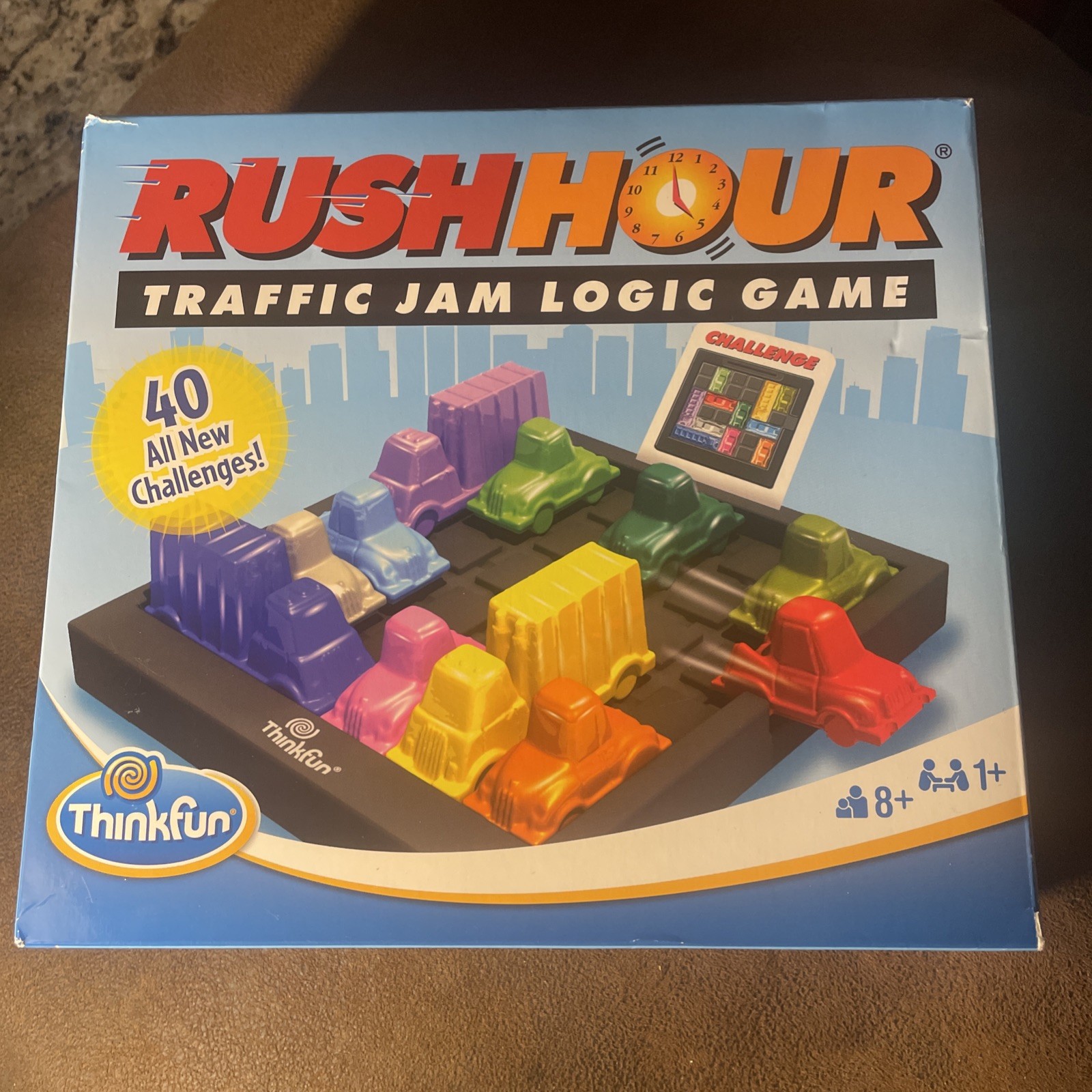 Rush Hour by ThinkFun, Traffic Jam Logic Game, Complete Set, Box + Travel Pouch