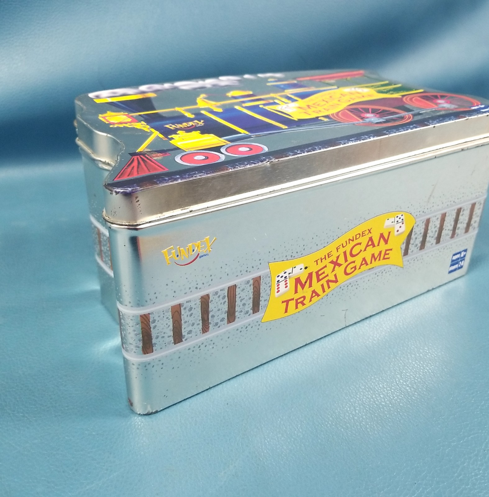 Fundex Mexican Train Game Replacements: Dominoes, Tin Case, 2 Trains, & Rules