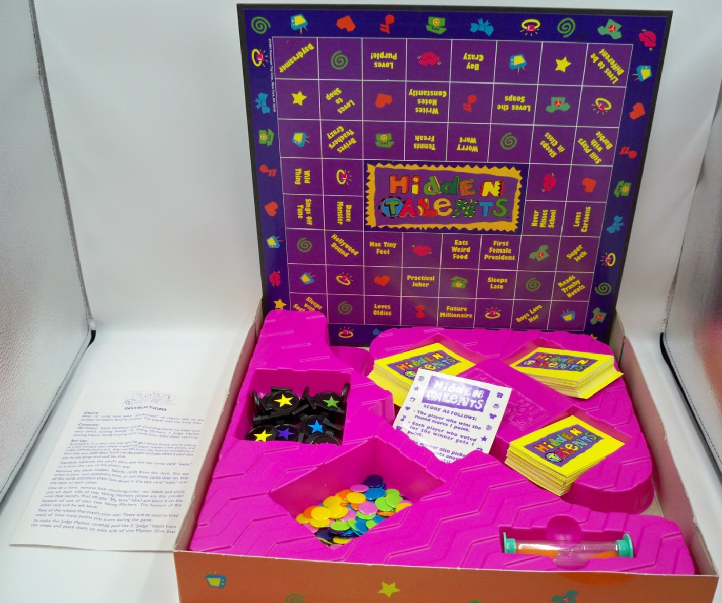 Vintage 1994 Hidden Talents Pressman Board Game Complete Teen Sleepover Party
